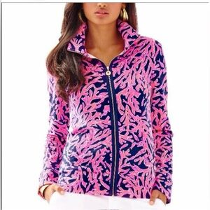 Lilly Pulitzer Leona UPF 50+ Zip-Up Jacket in the "Did You Catch That" Size S